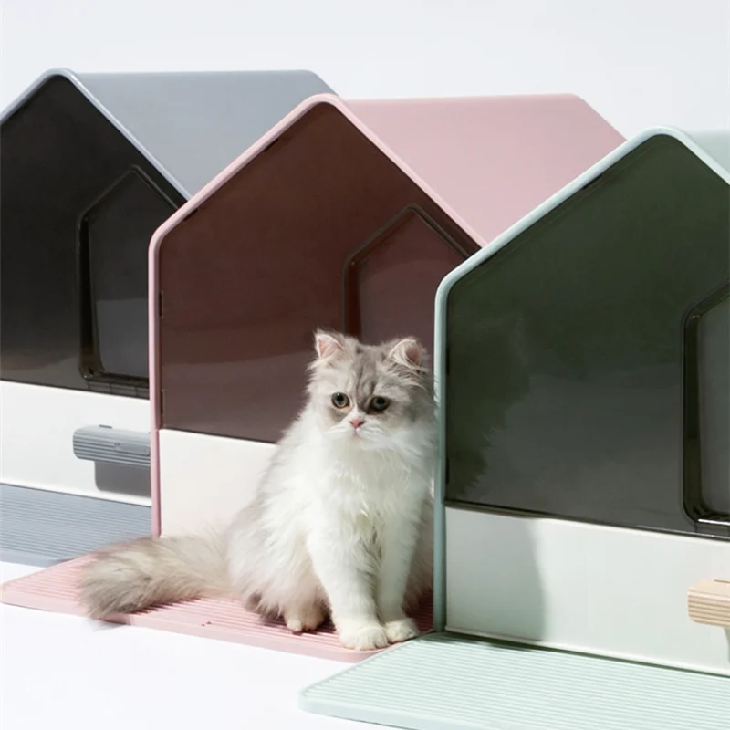 

Front-entry Fully Enclosed Cat Litter Box Drawer Type Cat's House Cats Toilet Anti-splash Kittens Bedpan Pet Sand Basin Supplies