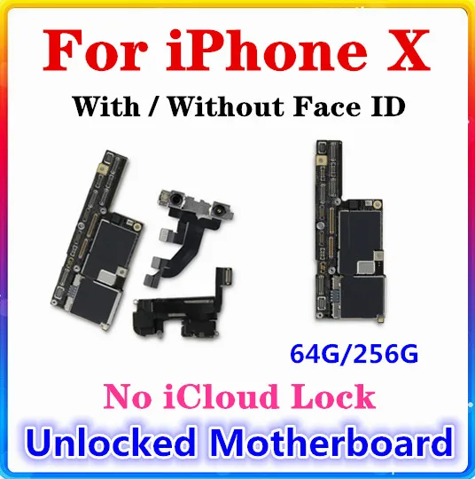 Материнская плата для iPhone X без/с распознаванием лица 100% разблокированная iCloud