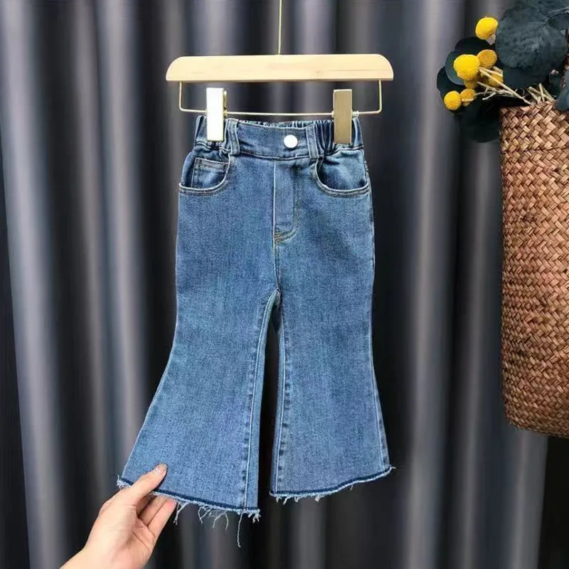 Новинка весна-осень 2021 костюм для девочек детский топ с длинным рукавом джинсы