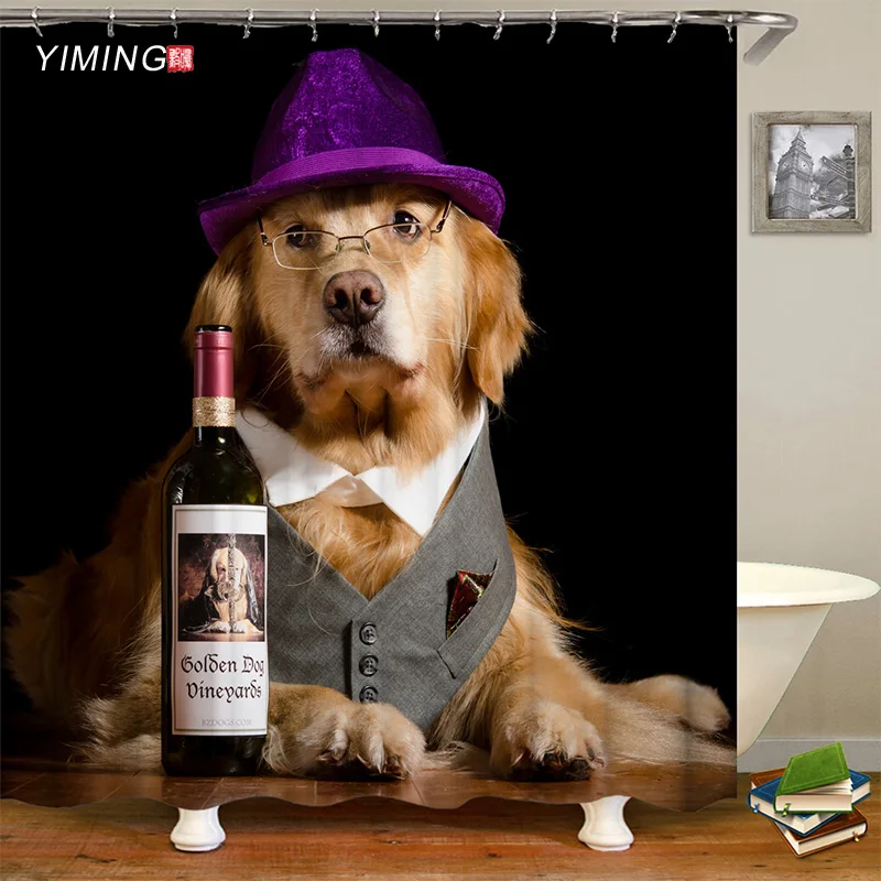 3D wolf shower curtain wild printing bathroom partition screen washable with hook Home | Дом и сад