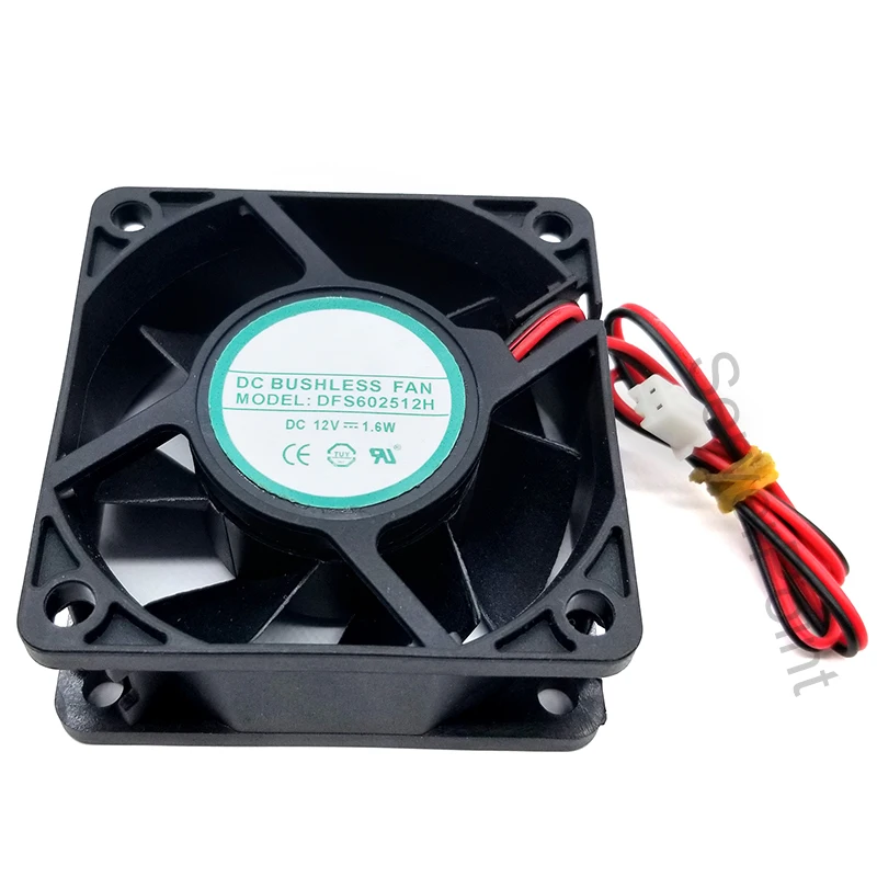 Оригинальный и аутентичный для Young Lin DFS602512H AC/DC 12V 1 60 W 60x60x25 мм 2 провод Сервер