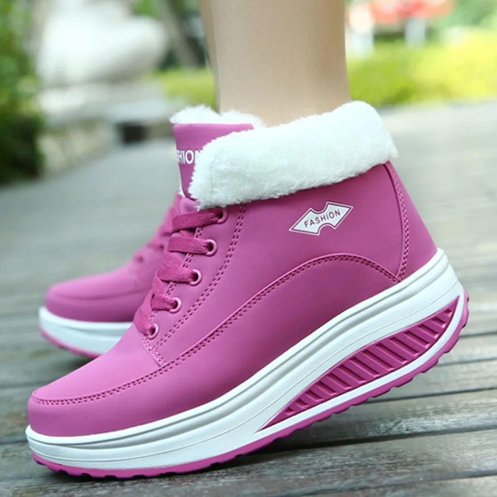 Зимние сапоги женская обувь на мягкой подошве со шнуровкой сохраняющая тепло