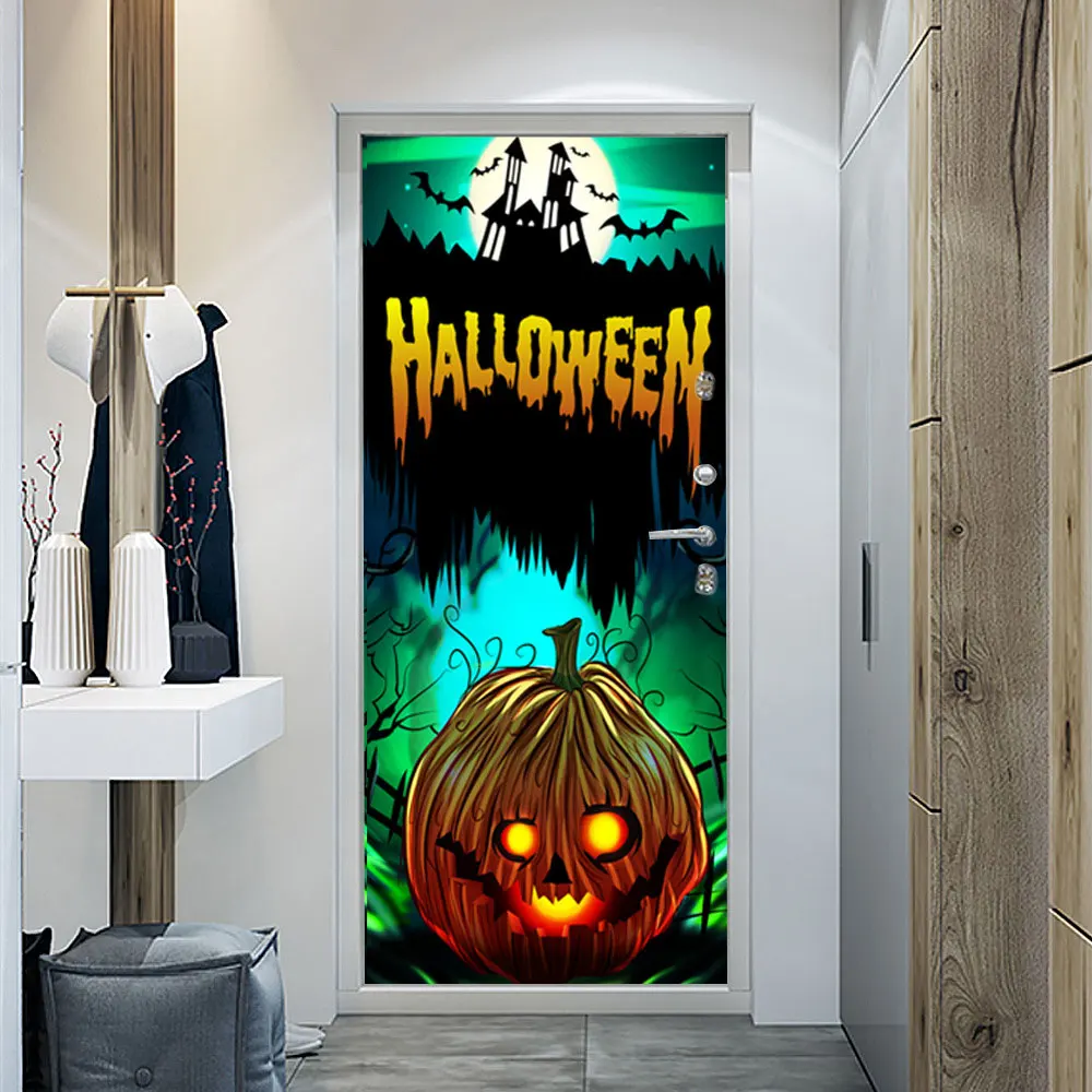 Наклейки на дверь Хэллоуин 2 шт./компл. s дверные обои водонепроницаемые для