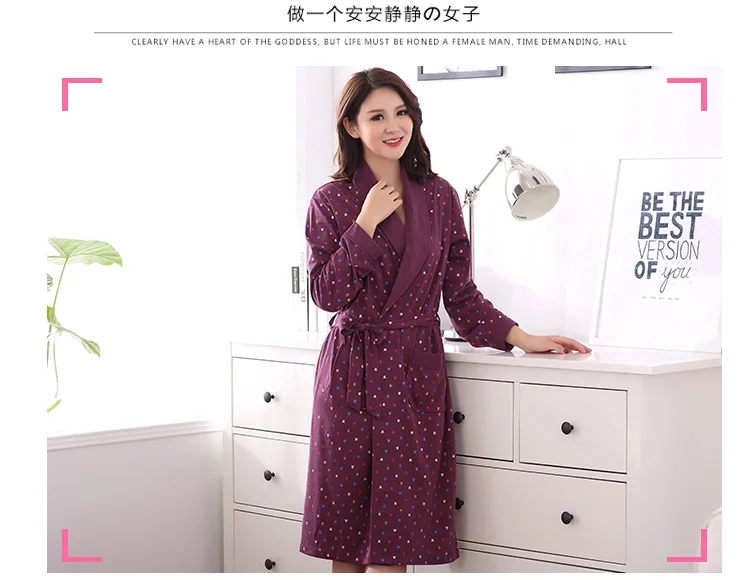 Размера плюс L-XXXL хлопковый Халат для сна Для Женщин Осенние пикантные Pijamas мужские зимние парки Inverno: ночная рубашка с длинными рукавами, домашняя одежда халат