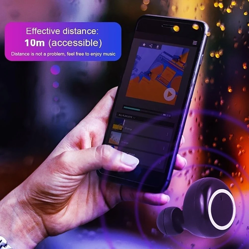 TWS беспроводные наушники Bluetooth 5 0 гарнитура дисплей питания сенсорное управление