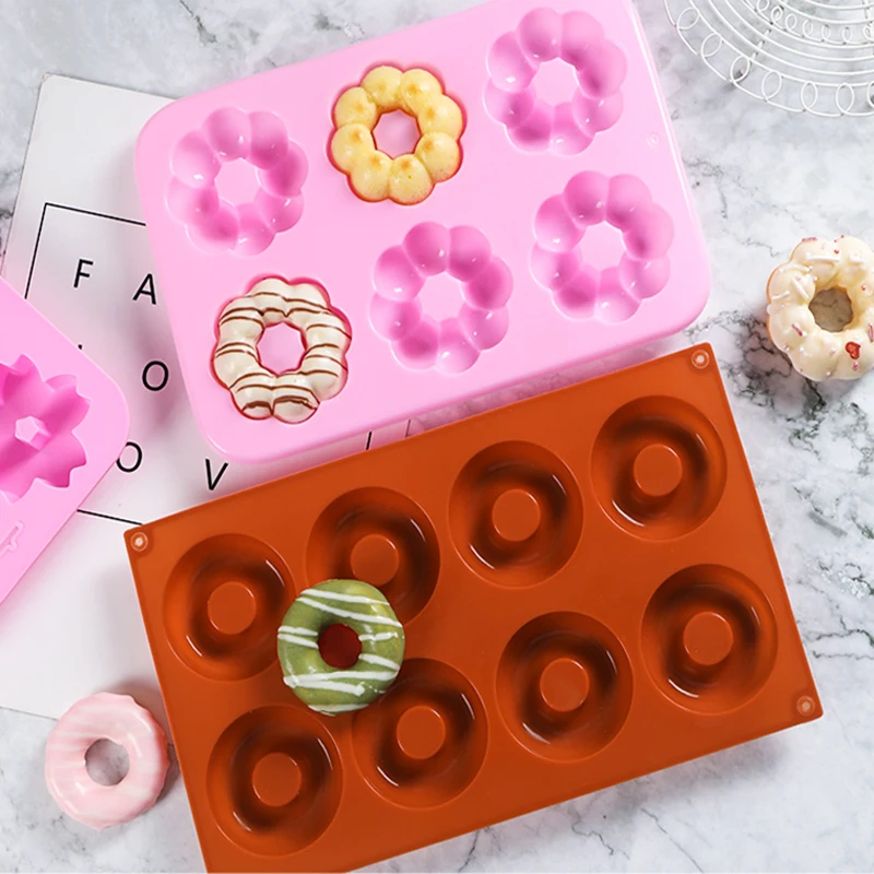 Силиконовая форма для пончиков антипригарный противень с 6/8/18 полостями выпечки