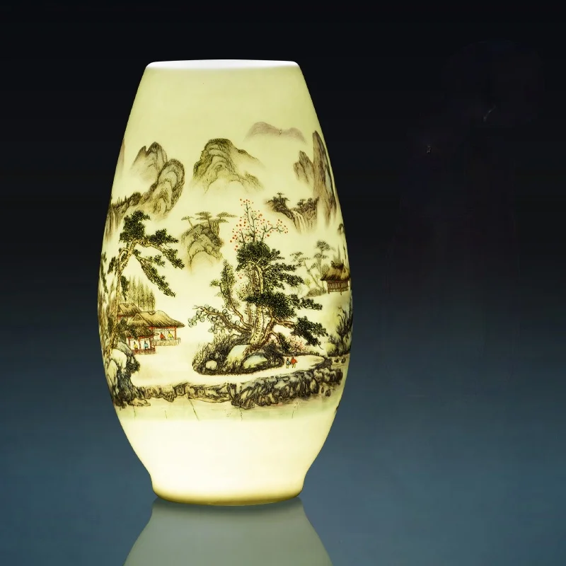 Декоративная керамическая ваза Jingdezhen фарфоровая с пионами пейзажем | Дом и сад