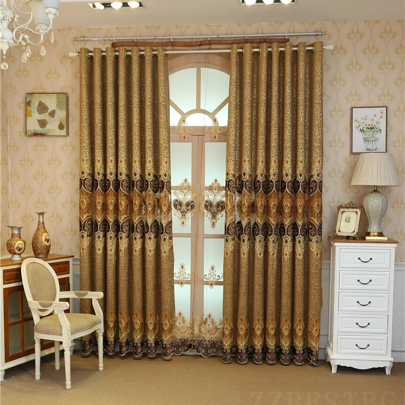Роскошная декорированная вышитая занавеска для окна гостиной обеспечивающая