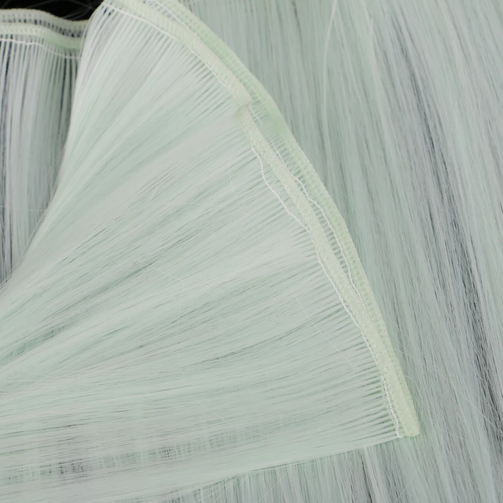 

Dolls Straight Hair Wig High Temperature Wire Hairpiece For 1/3 1/4 1/6 BJD Girl Doll DIY Making -White