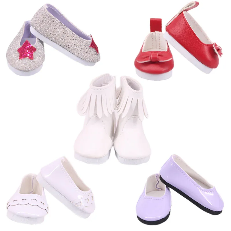 

Doll Shoes 5 Cm Leather Canvas Shoes Best sweet Gift For 14.5 Inch Nancy Wellie Wisher For Our Generation Baby Girl`s Toy Gifts