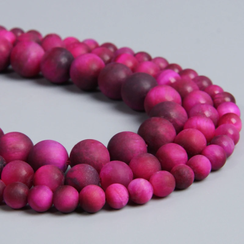 Оптовая продажа бусины из натурального матового розового и красного тигрового