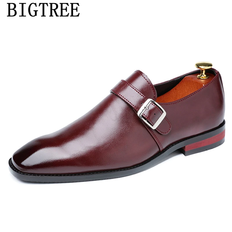 Модная обувь с ремешком в виде Монка Элегантная мужская Итальянская официальная