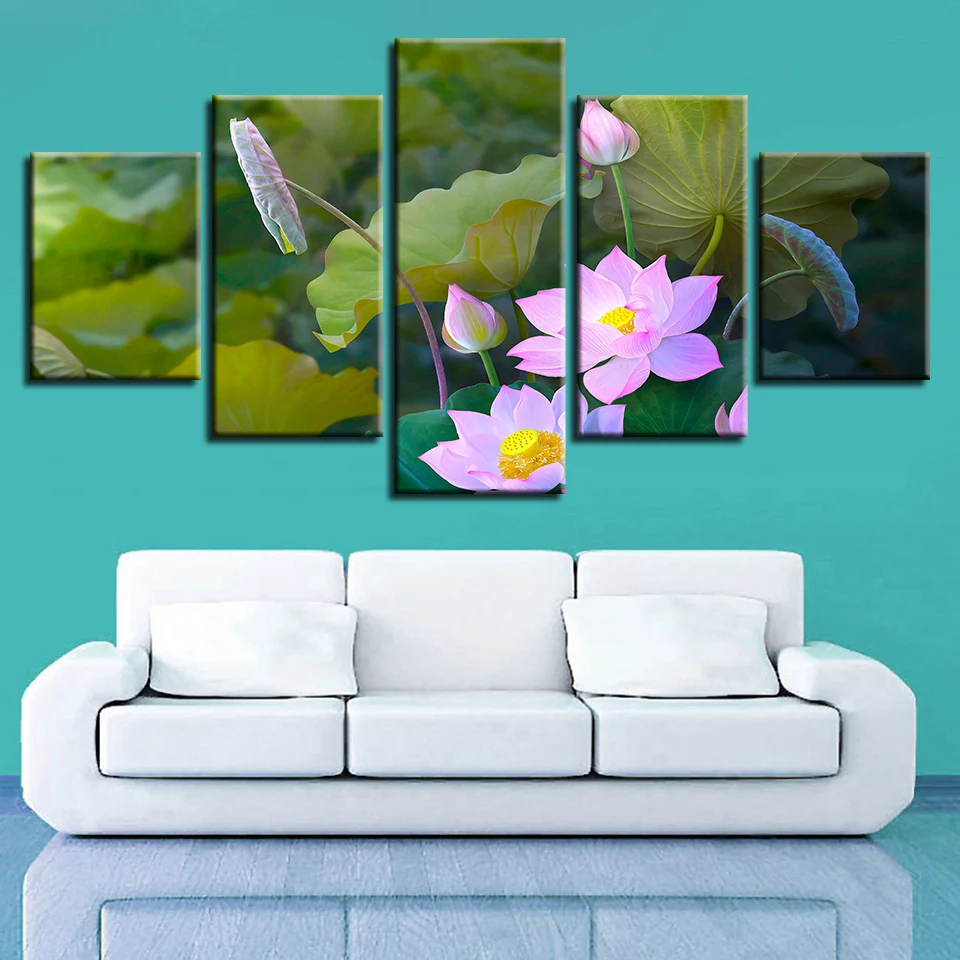 Плакат с цветами розовый красный жёлтый белый фиолетовый синий черный стены 5