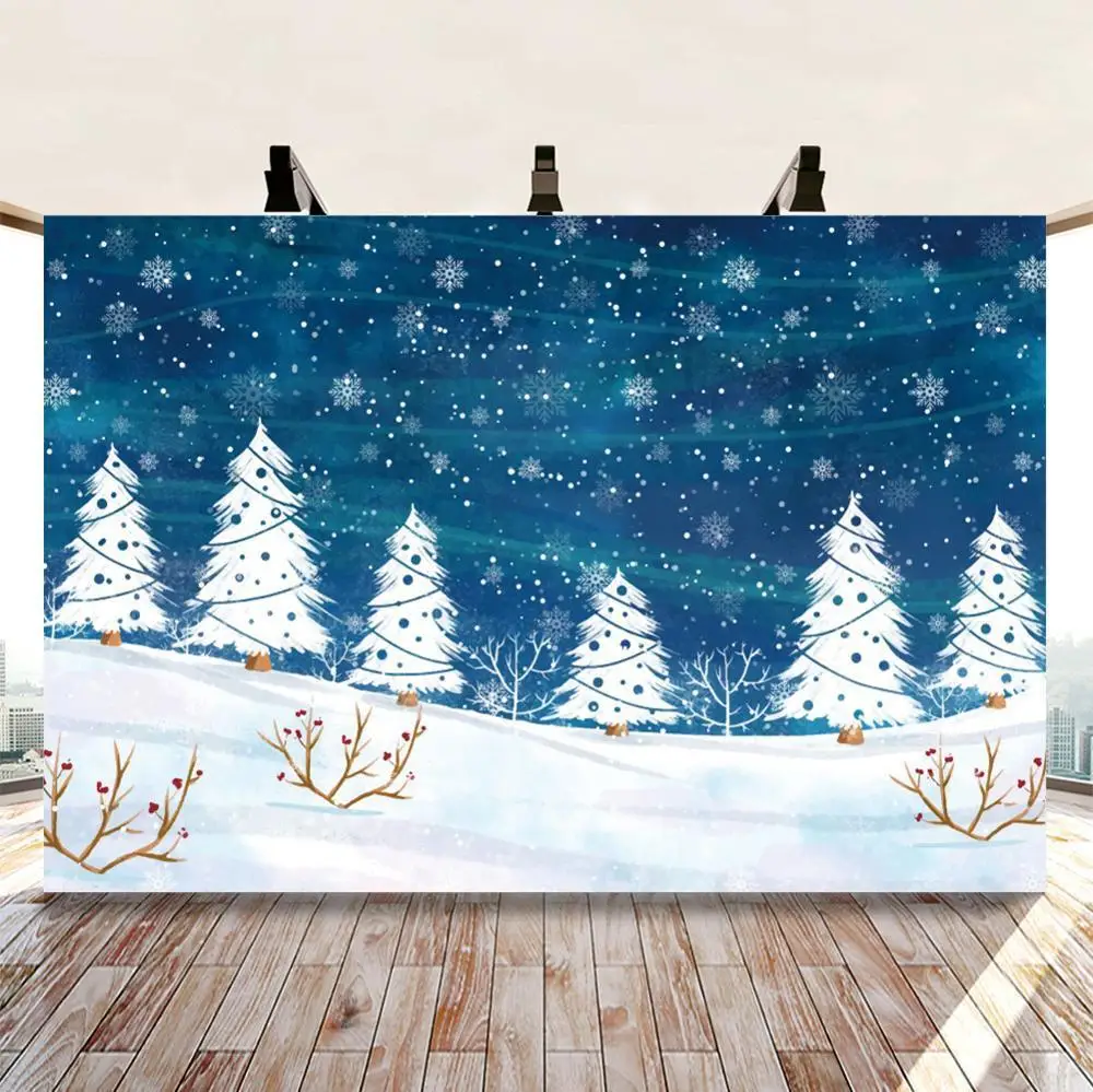 

Winter Snow Storm Forest Scenery Landscape Photography Backgrounds Cartoon Photographic Backdrops Photophone For Photo Studio
