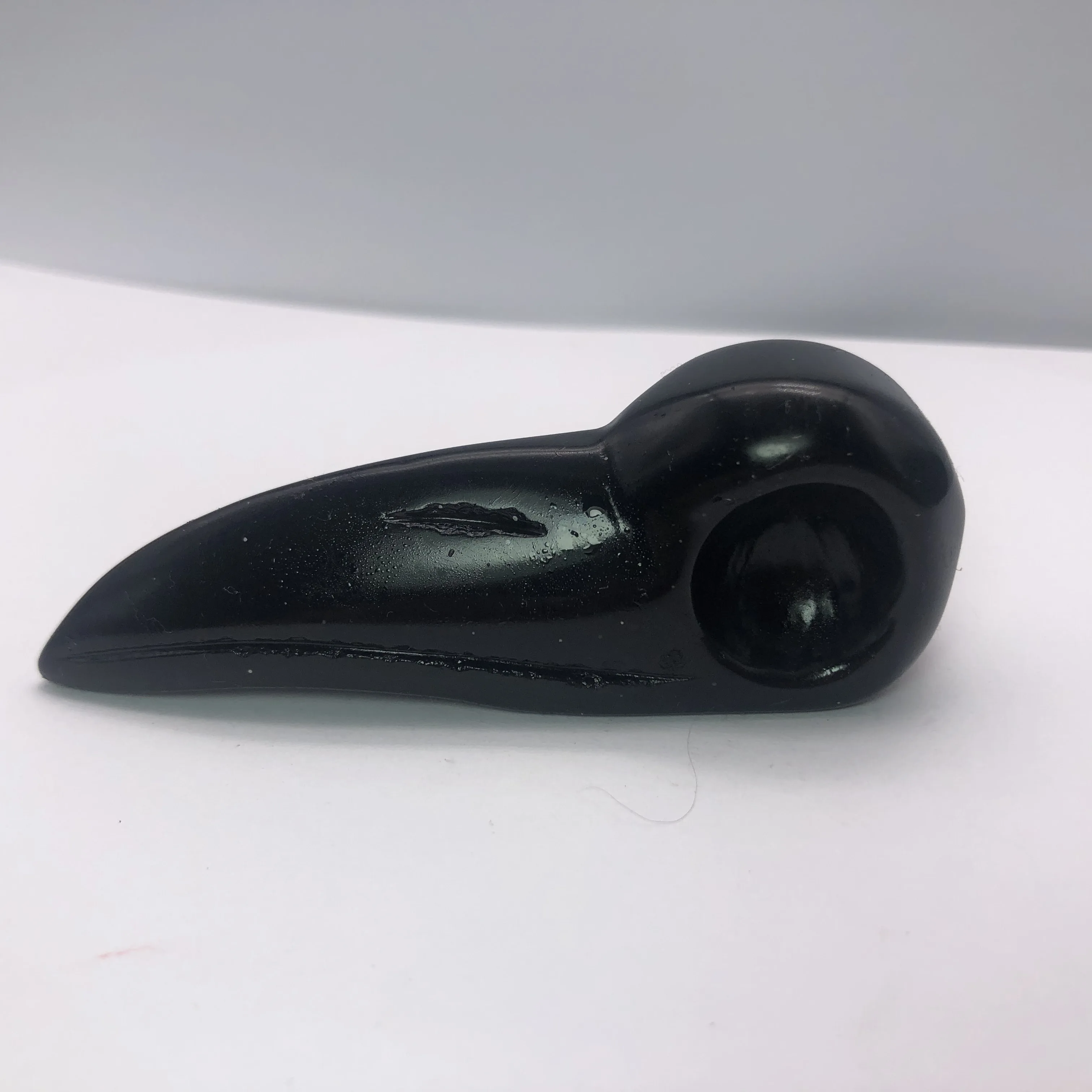 Природный вручную резной черный обсидиан Ворон череп минеральный кристалл