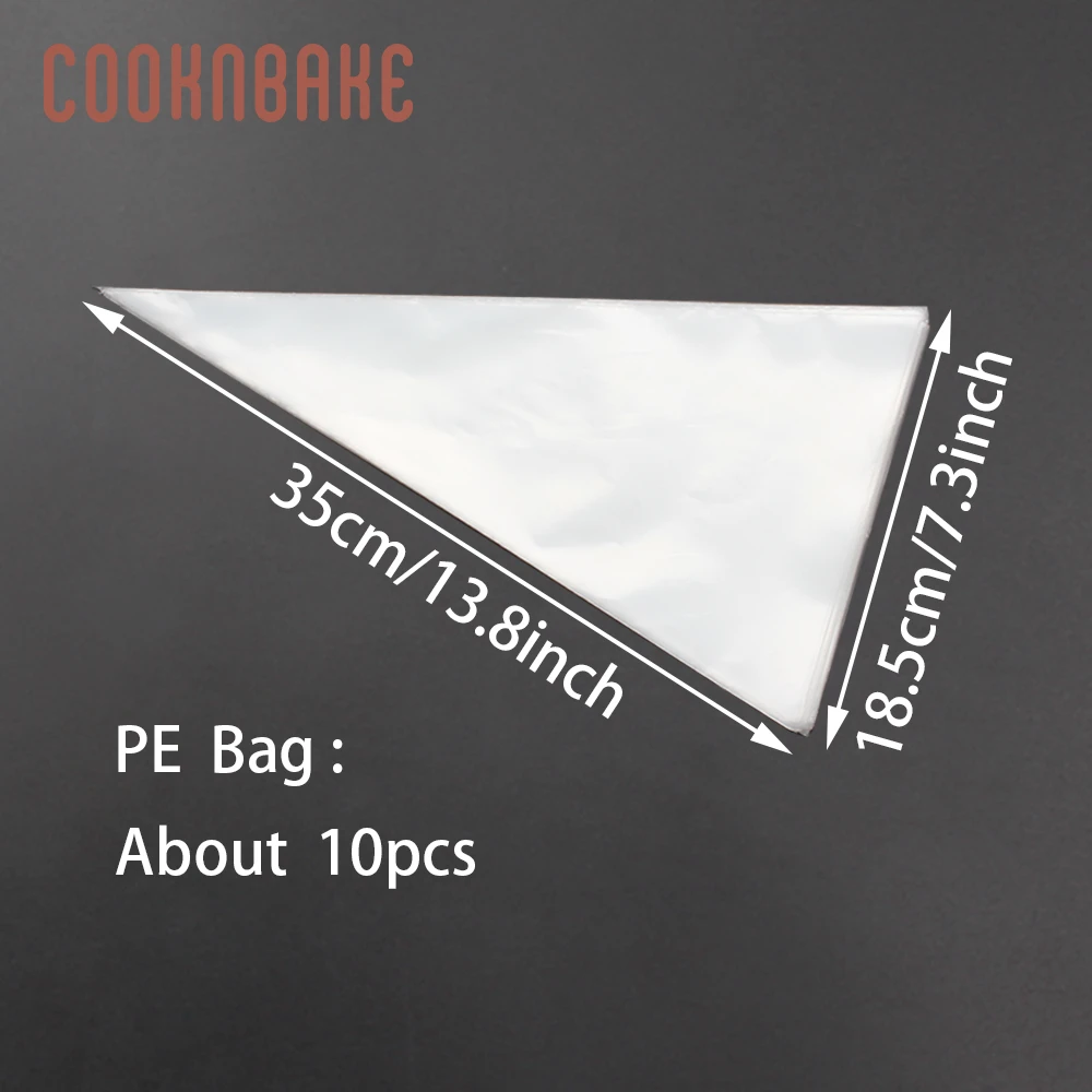14inch COOKNBAKE 10 шт./компл. PE кондитерских мешков для крема одноразового поддона для торта кондитерский мешок советы сумка прозрачный инструмент для декорирования тортов глазировки сумки - Цвет: 14inch
