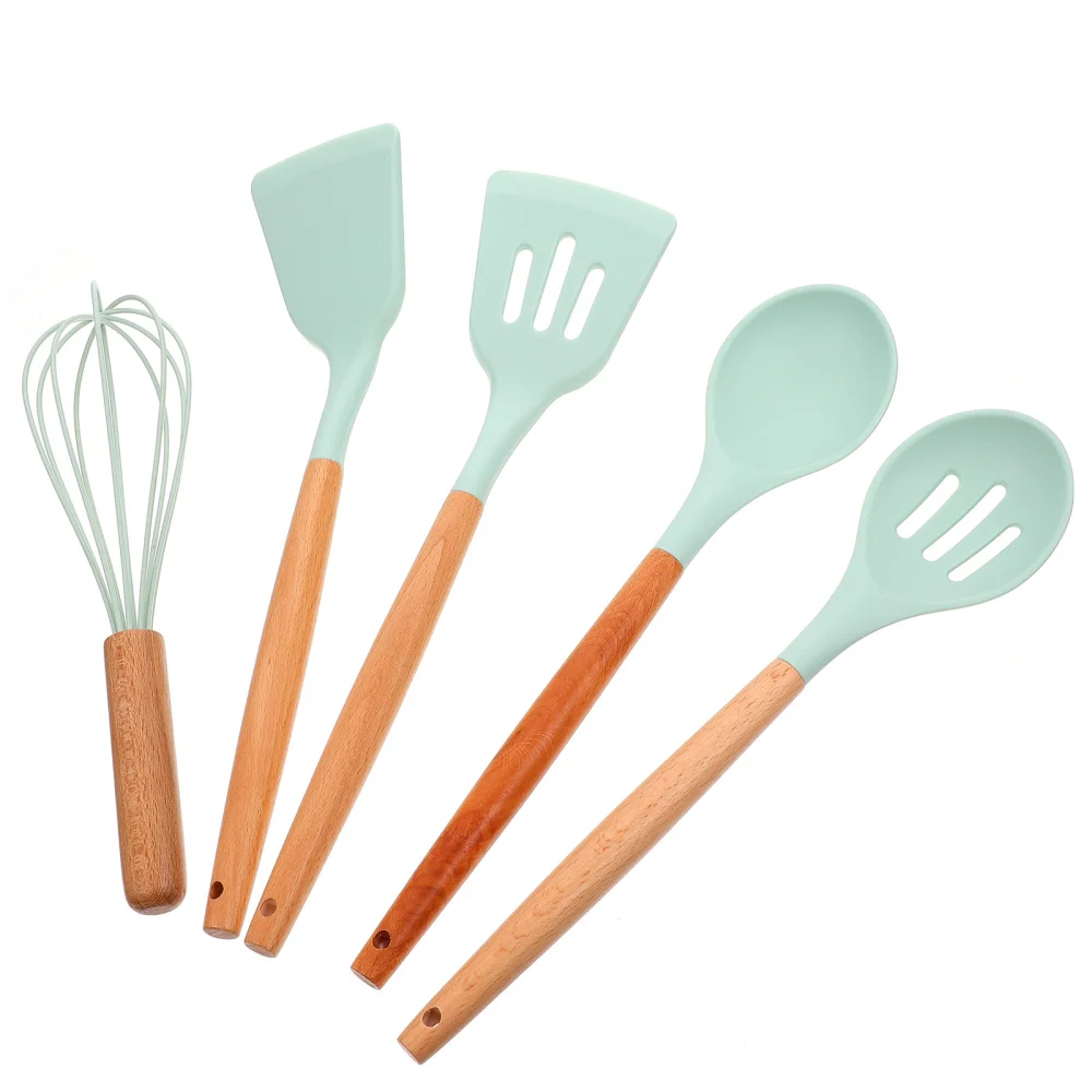 

5pcs Kitchen Silicone Utensil Nonstick Shovel Spatula Egg Whisk Baking Supplies