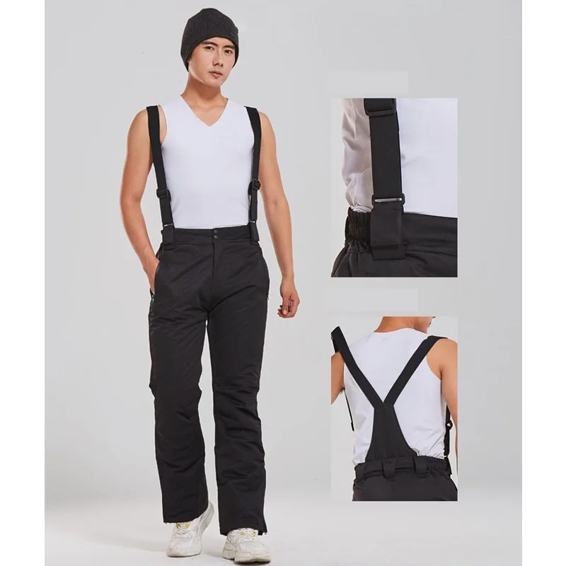 Новый Толстый Лыжный костюм для мужчин теплая флисовая куртка и штаны комплект