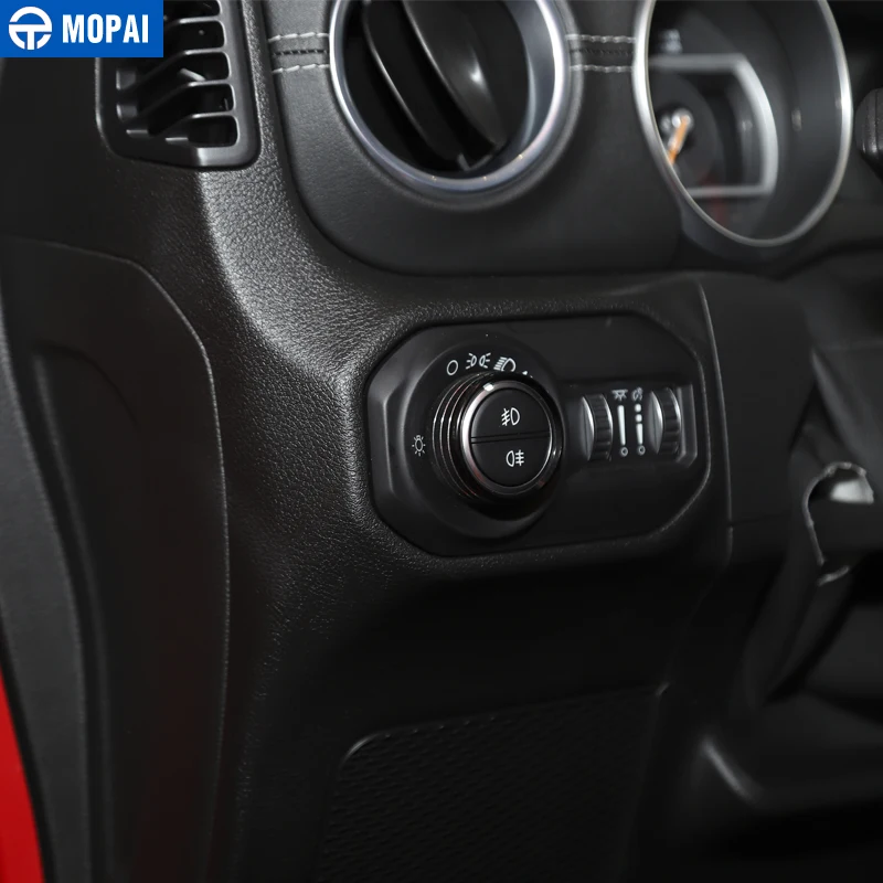 MOPAI внутренние молдинги для Jeep Wrangler JL 2018 переключатель фар крышка украшение