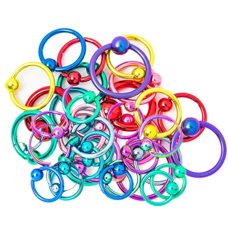 Хирургическая Сталь Подкова плененное кольцо комплект Нос ложная перегородка