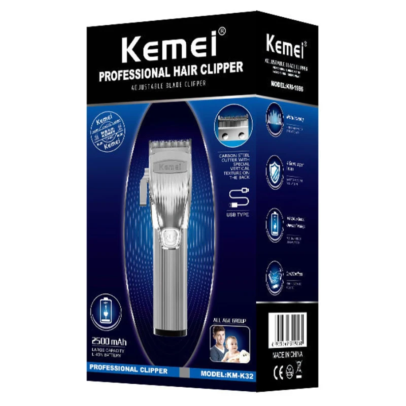 

Rechargeable 100-240v hair trimmer men professional barber shop fading blending electric hair clipper cordless hair cutting tool
