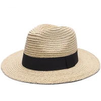 57cm 59cm 61cm 63cm big size raffia panama top grade straw hat summer women men wide brim beach sun cap uv protection fedora hat