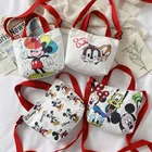 Диагональная Сумка через плечо с изображением Диснея из мультфильма Микки Мауса, портативная школьная сумка, Детский кошелек для монет для девочек, сумка для мамы