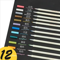 61012 colors metallic marker pen making round headsoft art pen art markers drawing diy scrapbooking crafts card stationery