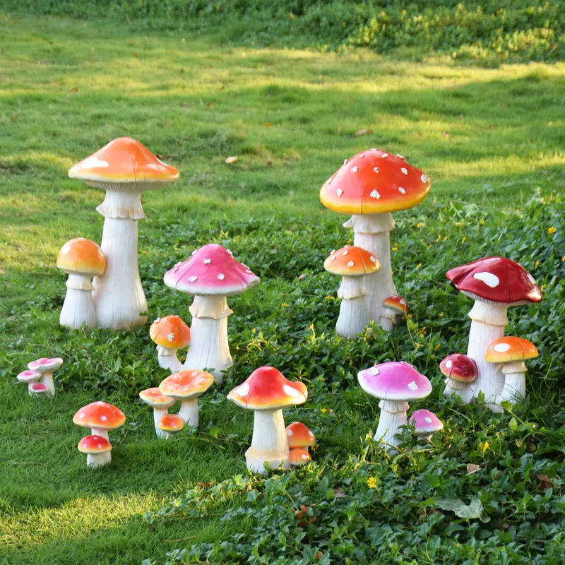 

Садовые миниатюрные грибы из смолы, сказочные садовые миниатюрные украшения, садовые Ландшафтные украшения, украшения для улицы, двора, сад...