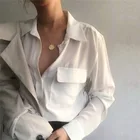 Рубашка из шелка тутового шелкопряда, женские топы, рубашка с двумя карманами, Классическая рубашка из мытого шелка, топ, высококачественные женские топы, блузка