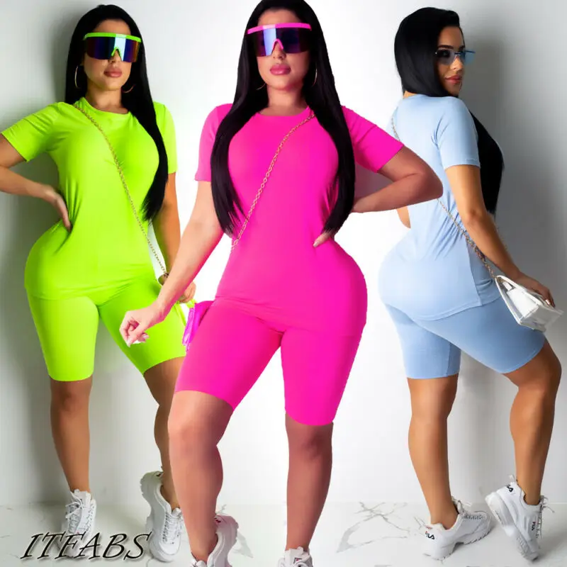 Женский комплект одежды из 2 предметов спортивные костюмы короткий топ с