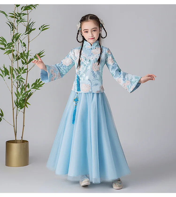 Платье для девочек с цветами в китайском стиле платье свадебвечерние вечернее