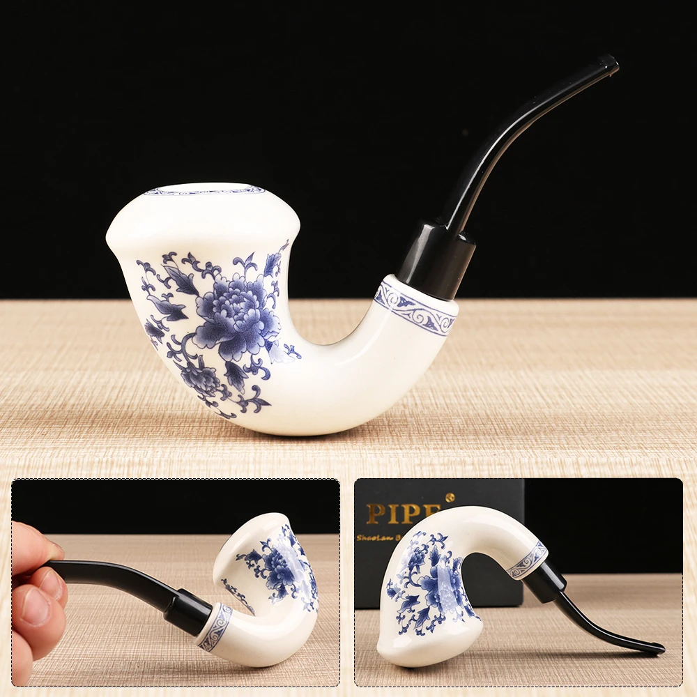 Ⓐ курильщик ручная роспись керамическая трубка с пальчиком керамический