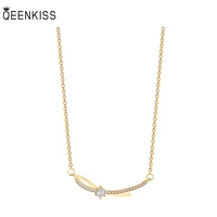 qeenkiss nc783 fine jewelry wholesale fashion trendy woman birthday wedding gift irregular aaa zircon 18kt gold pendant necklace