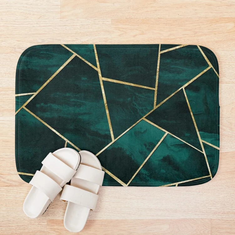 Коврик для ванной с 3d рисунком нескользящий Мягкий моющийся коврик темные синие