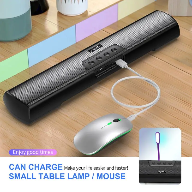 

Wireless Bluetooth 5.0 Soundbar Stereo Speaker Powerful Built In Storage Battery