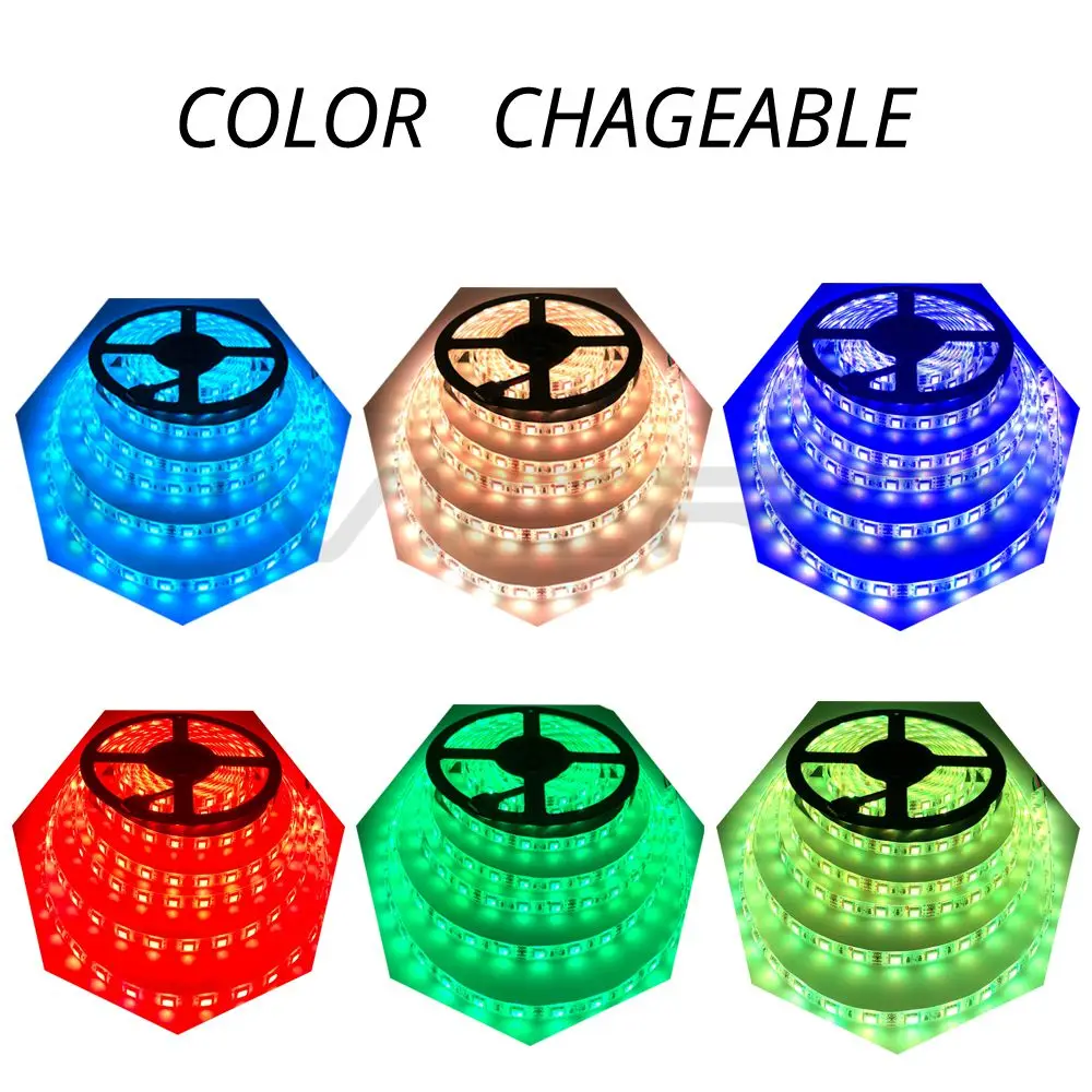 5 м RGB Водонепроницаемая светодиодная лента 5050 SMD гибкая Ночная лампа праздничный