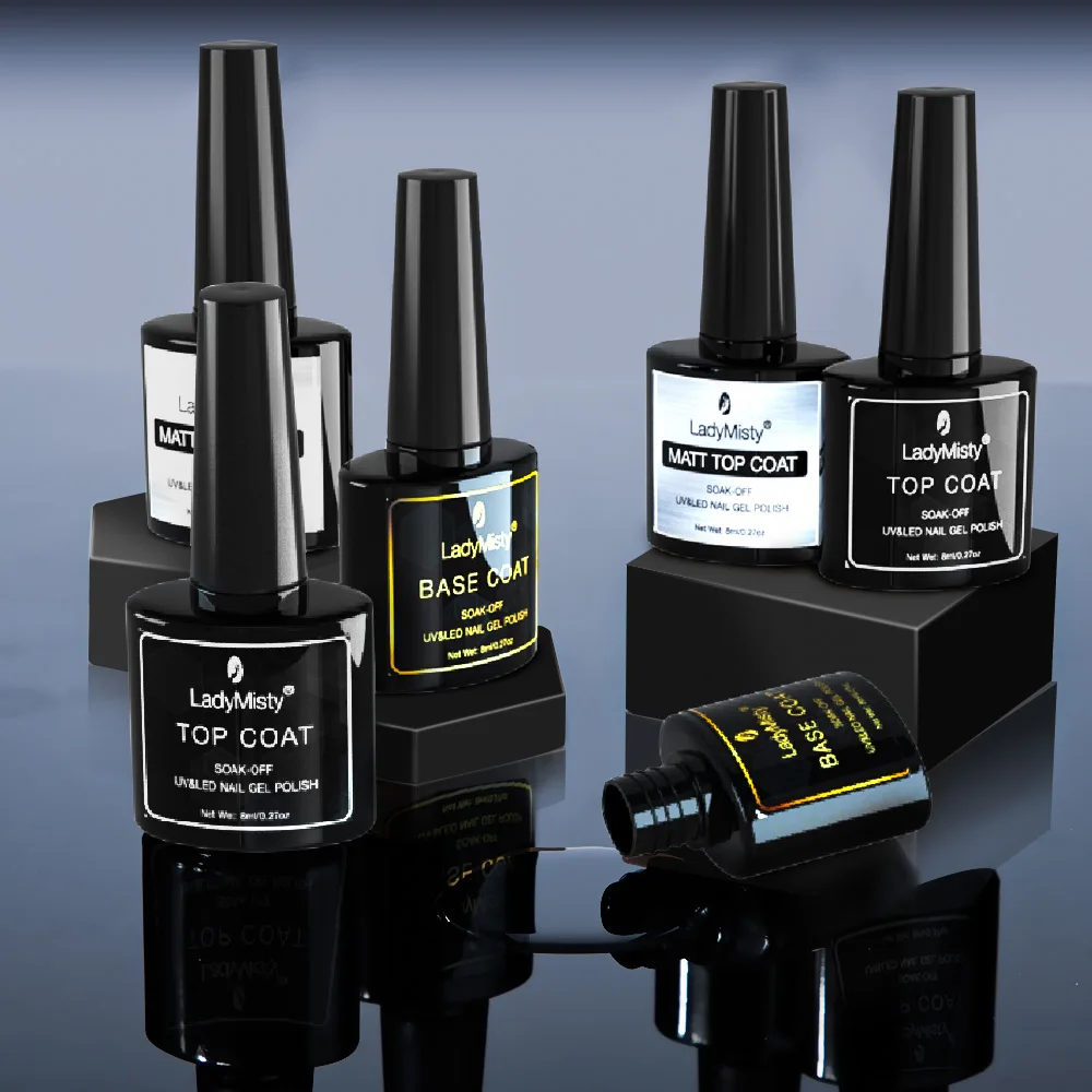 Базовое покрытие LadyMisty 8 мл гель для быстрой сушки лак ногтей удаляемый