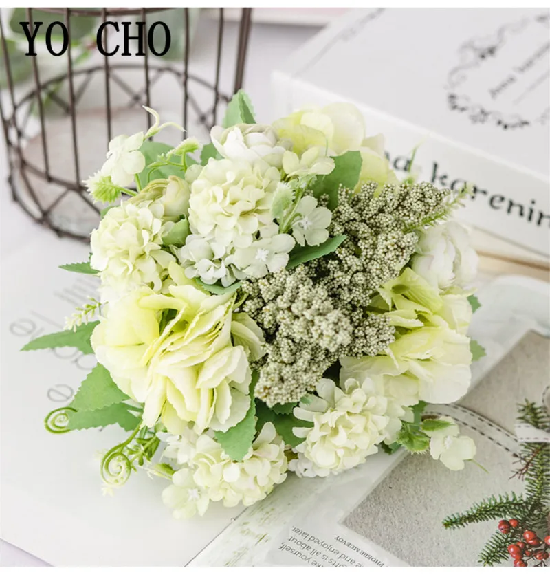 YO CHO Роза из искусственного шелка Цветы для украшения дома свадебные искусственные цветы букет розовые вечерние аксессуары декор стола цветы