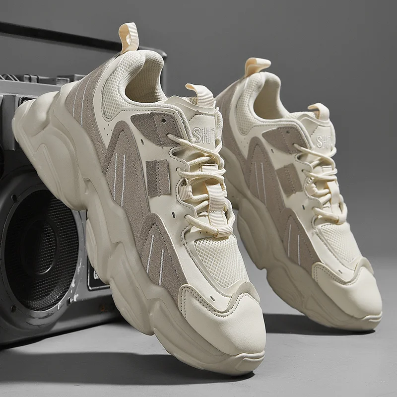 

Модные мужские дышащие повседневные туфли с толстой подошвой и высокой амортизацией Женские спортивные туфли гибкие Нескользящие