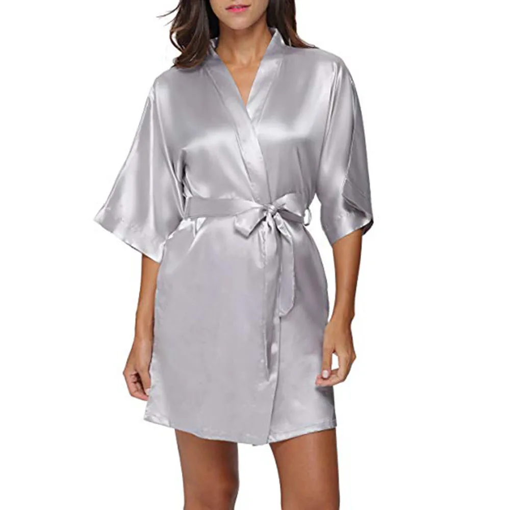 Новое атласное кимоно халат для женщин сексуальное нижнее белье шелковая ночная