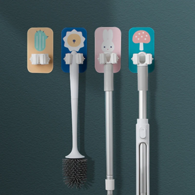 

Organizer Holder Brush Broom Hanger Storage Rack Kitchen Tool Hanger Clip Seamless Mop Hook Organizer Bathroom X6X07013