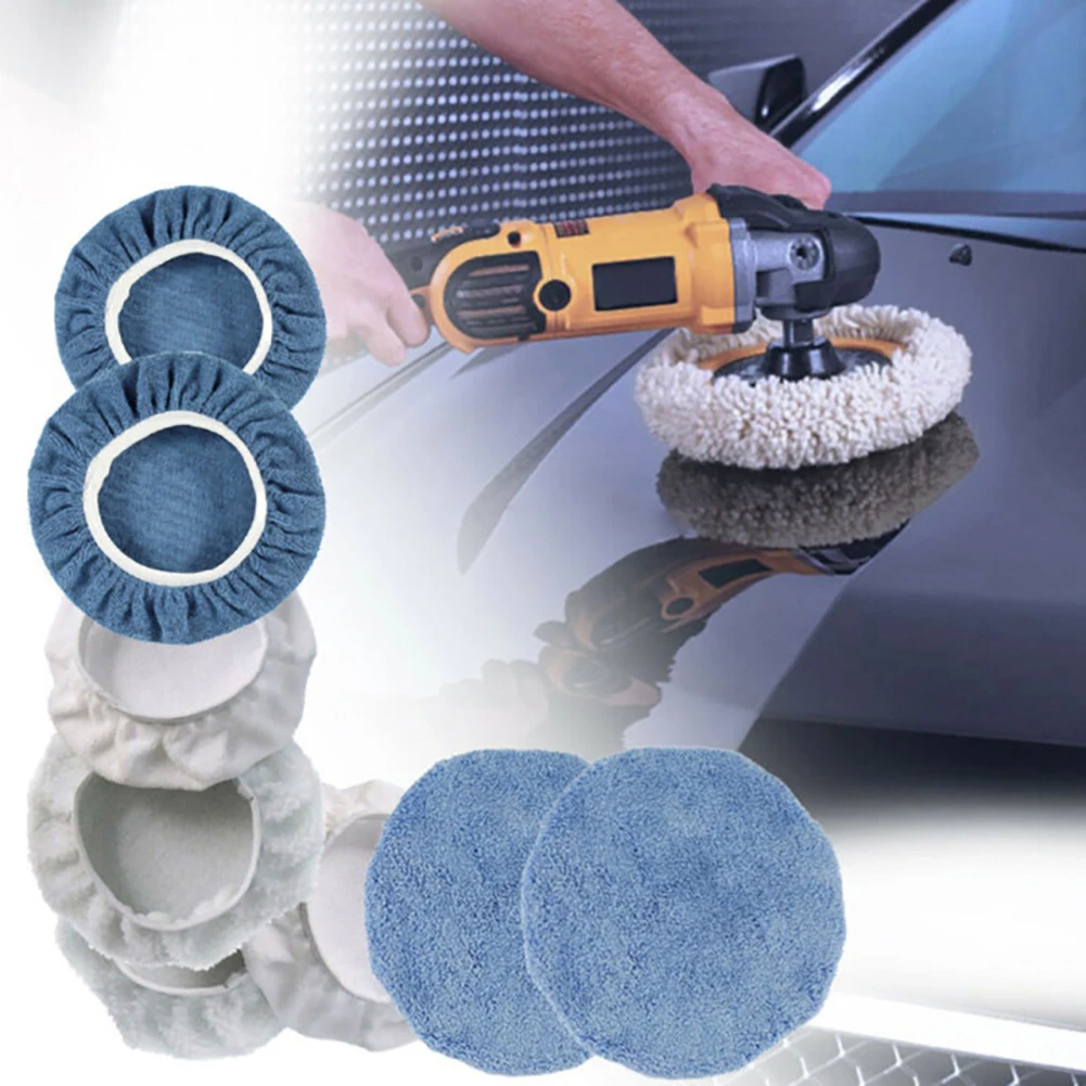 

8Pcs 9-10 Inch Polishing Bonnet Orbital Buffer Polisher Pad Cover Buffing Tools