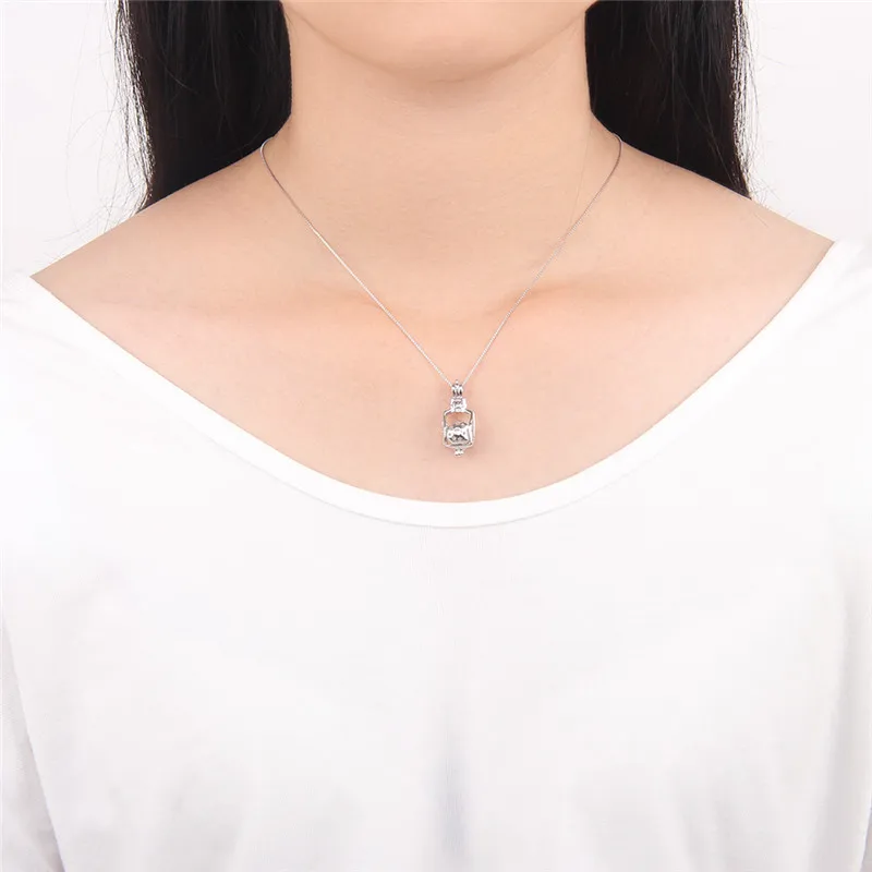 CLUCI Подвеска из стерлингового серебра 925 пробы с жемчугом Кулон в виде бутылки