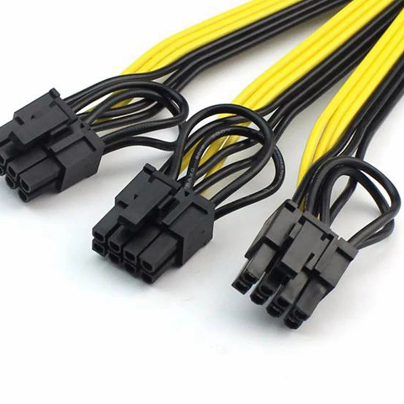 5Pcs Mining Machine Graphics Cable 1 to 3 6Pin+ 2Pin Adapter 6Pin Gpu Btc 12Awg+18Awg Btc(50+20cm) | Электроника