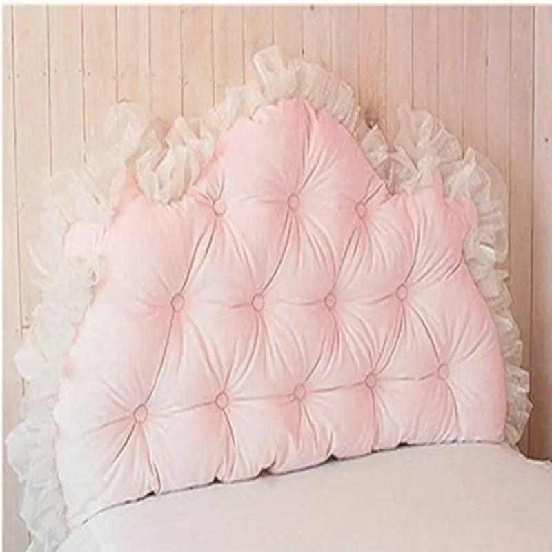 Романтическая однотонная белая/Розовая кружевная кровать принцессы