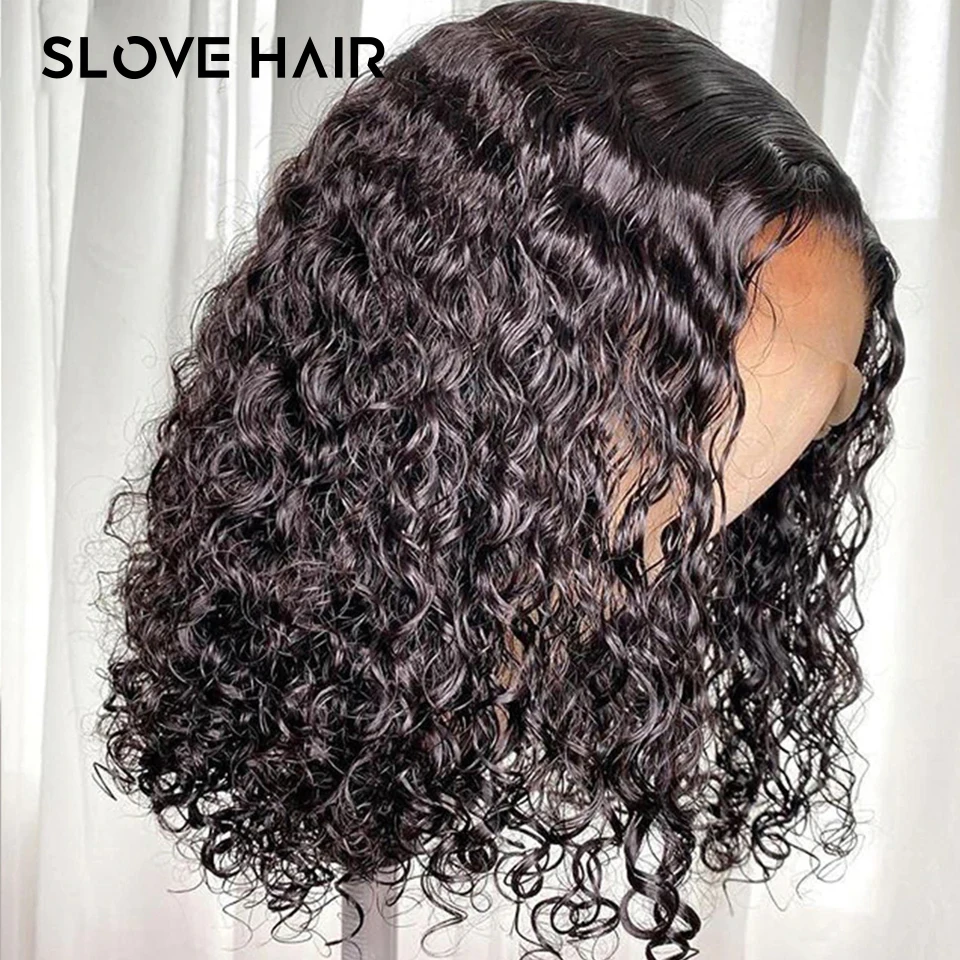 13x4 передние парики из человеческих волос для женщин короткий кудрявый парик Боб