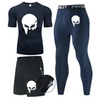 Мужская одежда для бега, тренировочное термобелье для бега в тренажерном зале, Размеры S-xxxl, компрессионная одежда для фитнеса, солнцезащитные мужские быстросохнущие колготки, спортивный костюм