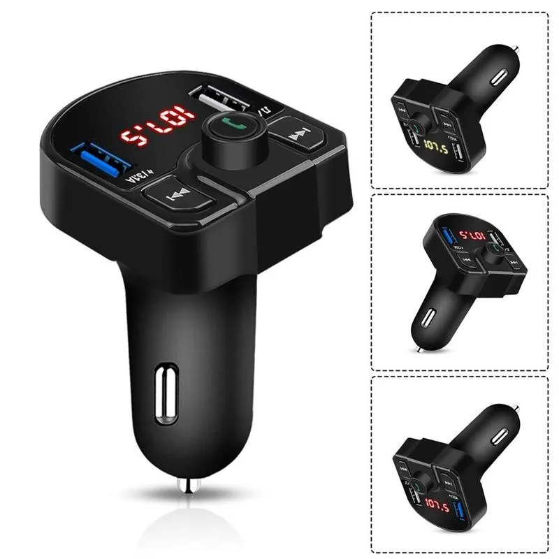 

Bluetooth FM Transmitter Auxiliary Modulator Bluetooth Handsfree Car Kit Car MP3 Player Audio Receiver Dual USB Car Charger