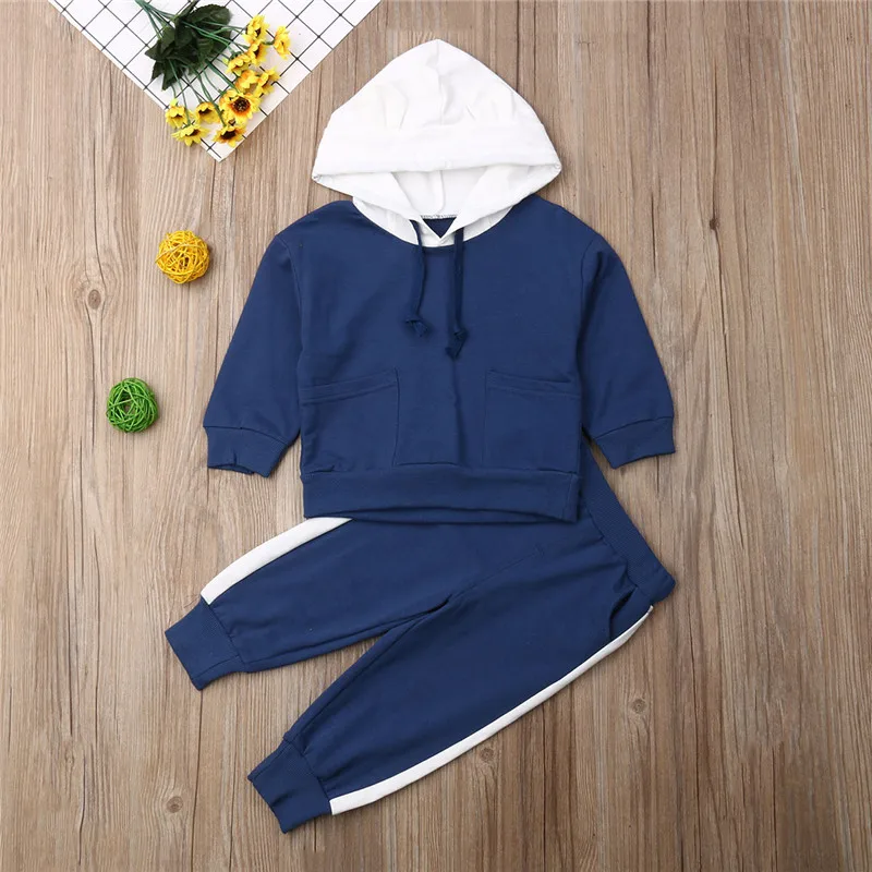 

1-5Y Casual Kid Baby Toddler Boy Hooded Sweatshirt Pants Trousers Outfit Clothes Set Tracksuit